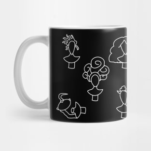 The muses (white outline) Mug